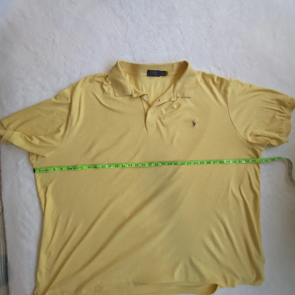Polo Ralph Lauren Polo Shirt Mens 4XLT Yellow Cotton Short Sleeve Big & Tall